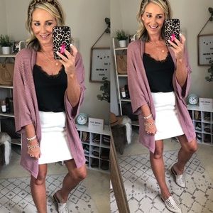 PINK LILY Cream tweed mini skirt